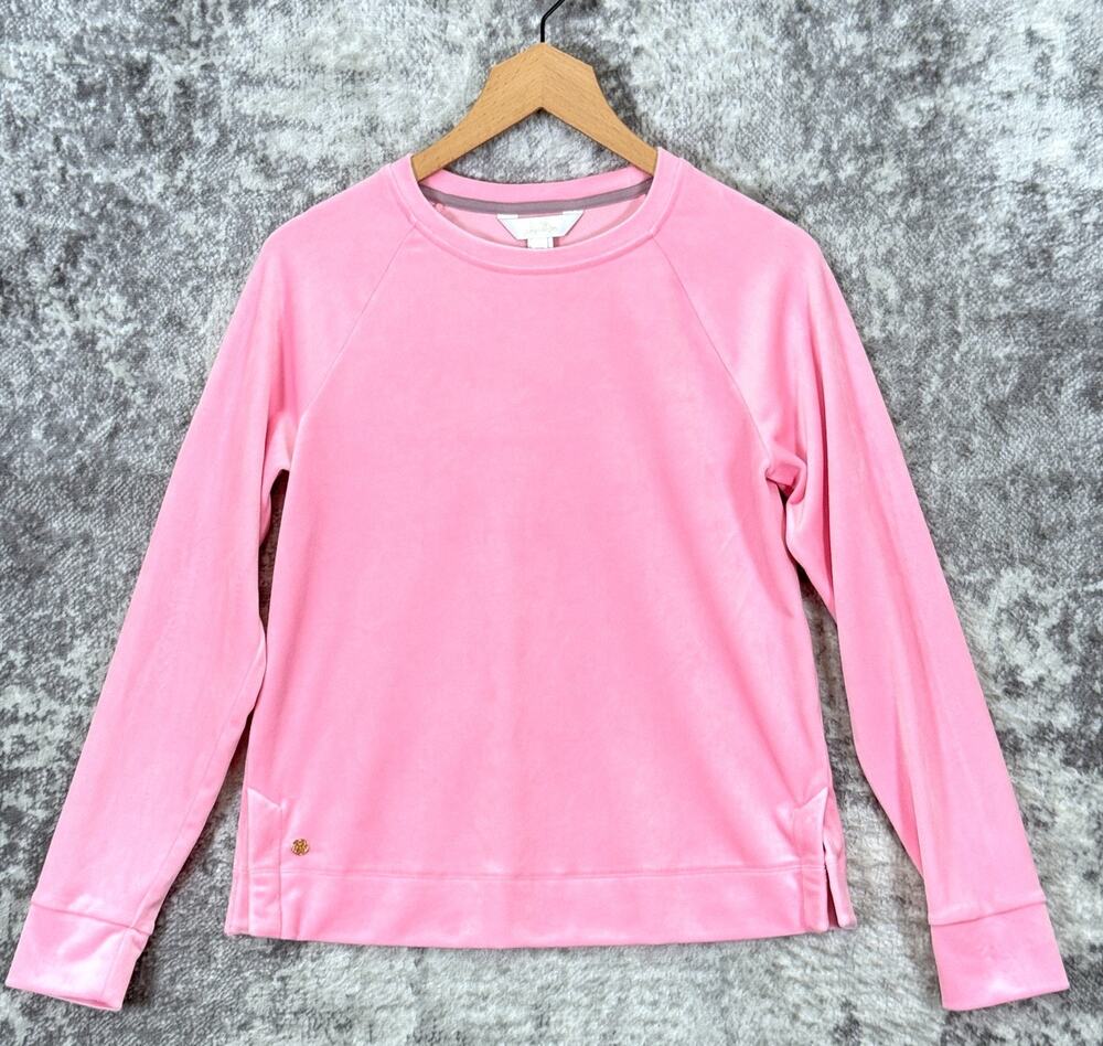 New Lilly Pulitzer Ciana Velour Top XS Womens Pink Long Sleeve